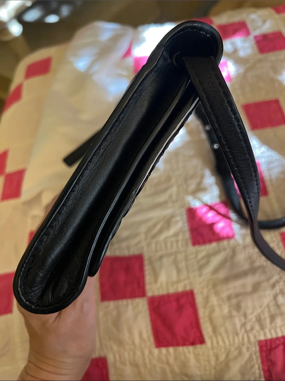 Michael Kors Black and White Leather beautiful Trim Crossbody